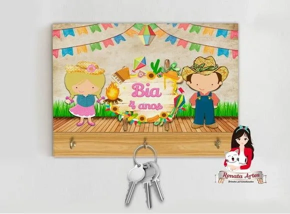 Porta Chaves Personalizado Festa Junina