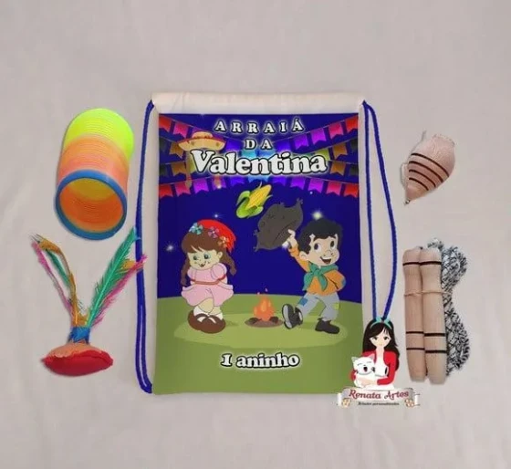 Mochila Boa Infância Personalizada Tema Arraiá Festa Junina
