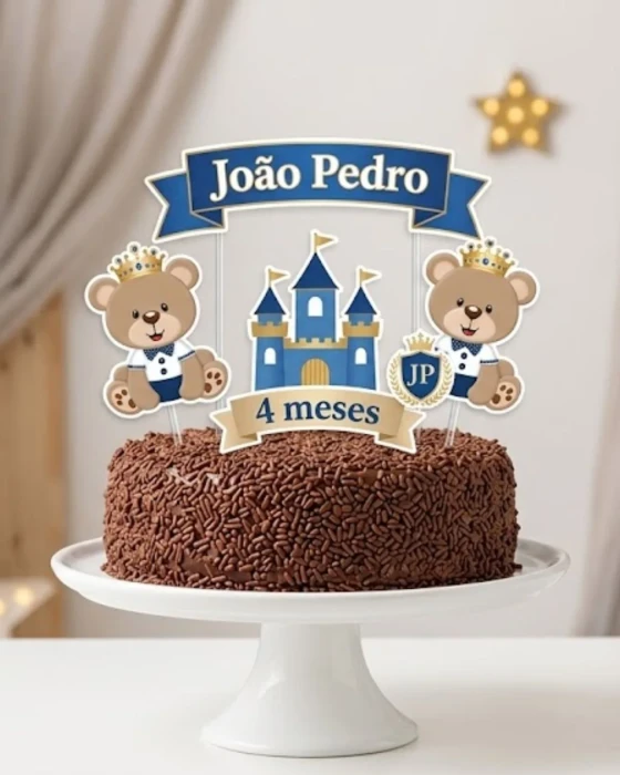 Arquvo de Corte Topo de Bolo Urso Realeza