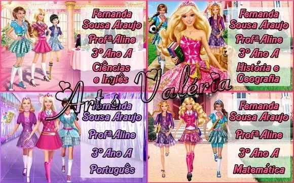 Etiquetas Escolar Personalizadas Barbie