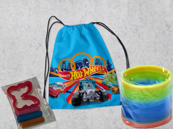 Kit Mochilinha + Mini Massinha de modelar e Mola Maluca Casa Magica Hot Wells