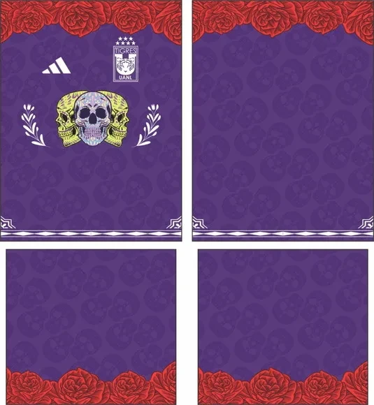 Arte Vetor Camisa Tigres Dia Mortos Concept 2025