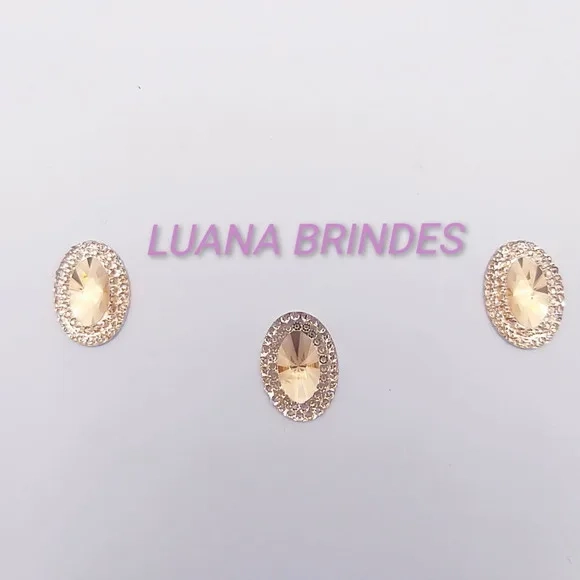 Chaton Dourado Oval - 13mm x 18mm - pct c/50 unidades