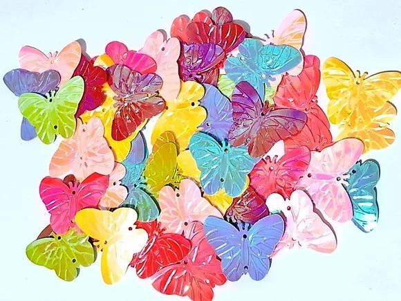 Aplique Borboleta Colorida Fruta Cor Pacote com 25 Unidades