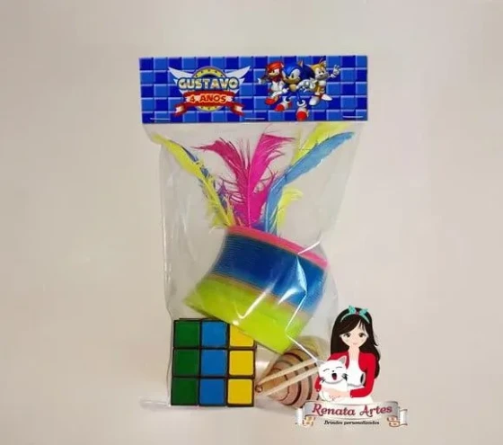 Kit Brinquedos Retrô Personalizado Tema Sonic