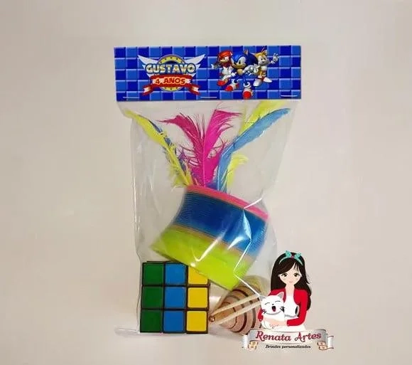 Kit Brinquedos Retrô Personalizado Tema Sonic