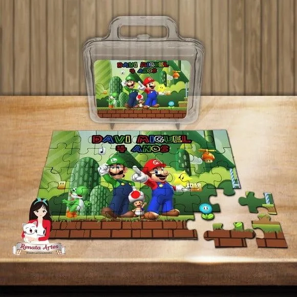 Quebra Cabeça Personalizado na Maleta Super Mario Bross