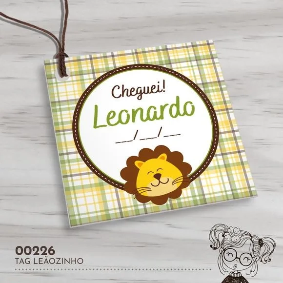 Tag Quadrada Leãozinho - 00226