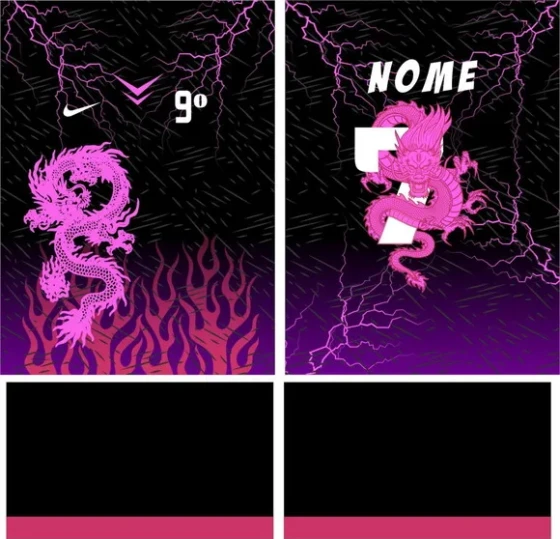 Arte Vetor Camisa Dragao Roxo Inetrclasse Mod-184