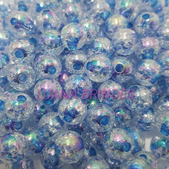 Bolinha Acrilica Azul C/Miolo Furta-cor-12mm- Pct. C/50 Un