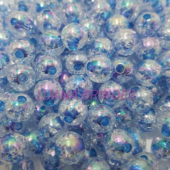 Bolinha Acrilica Azul C/Miolo Furta-cor-12mm- Pct. C/50 Un