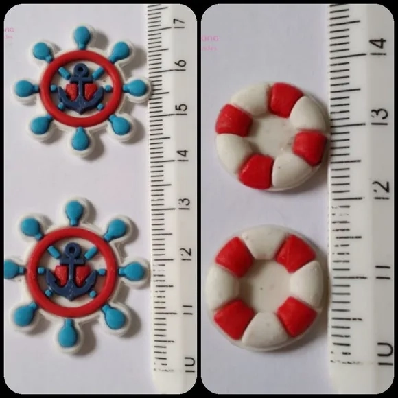 Apliques Marinhos Diversos de Borracha - Pct C/8 Unidades