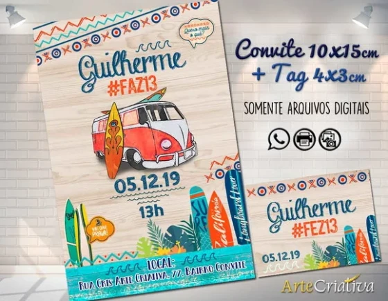 CONVITE DIGITAL C/TAG Surf 4