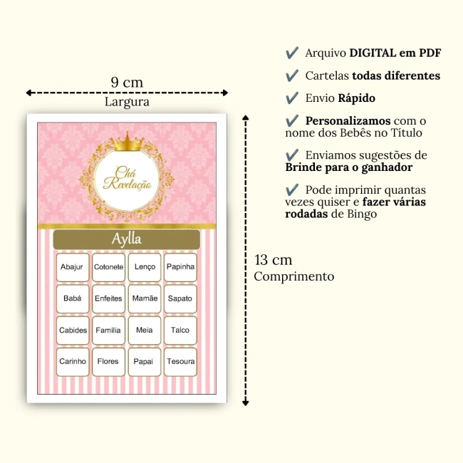 Bingo Chá Revelação PDF Para Imprimir
