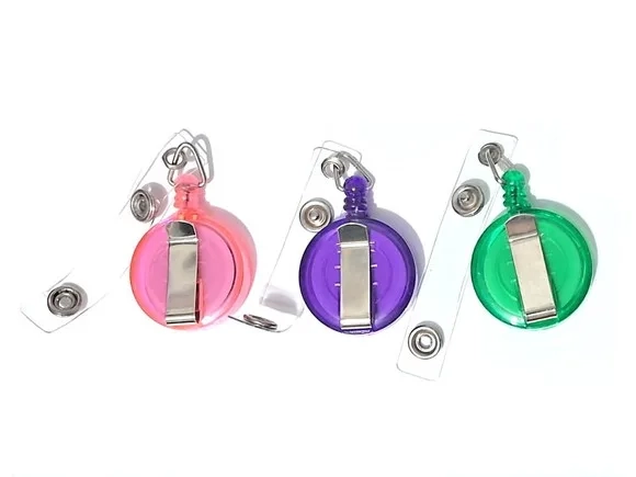 Porta Cracha Retrátil Roller Clip Pacote com 6 Unidades
