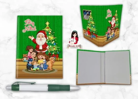 Bloquinho Personalizado com Caneta Natal 2025