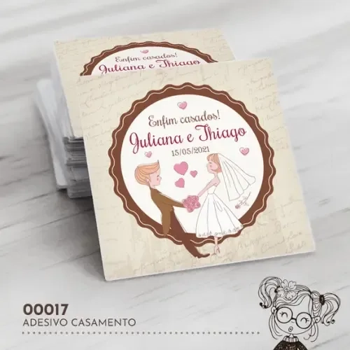 Adesivo Quadrado Casamento - 00017