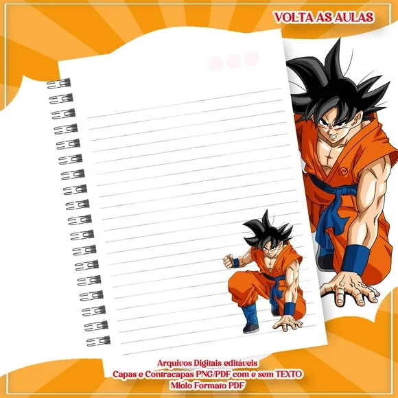Caderno ou Agenda Personalizada Dragon Ball