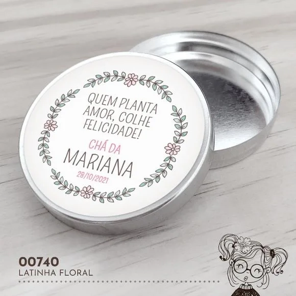 Latinha Adesivada Floral - 00740