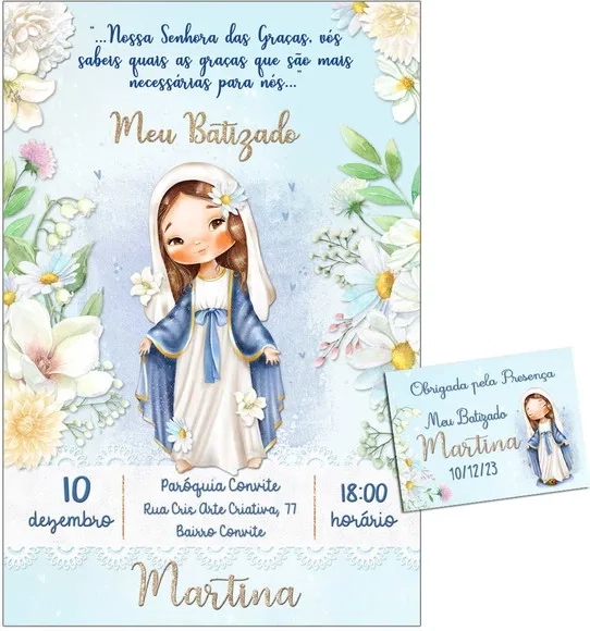 Convite Digital C/tag Batismo Nossa Senhora das Graças