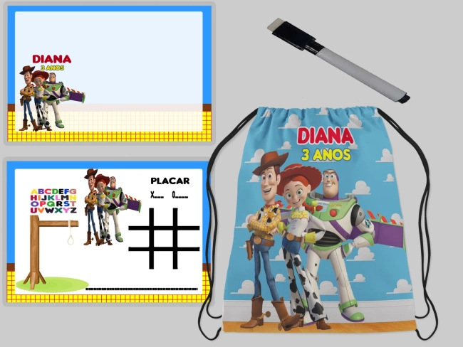 Kit Mochila e Lousa Magica para lembrancinhas Bda Jasmine