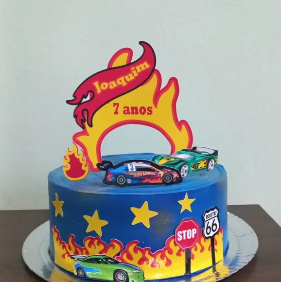 Topo de Bolo Hotwheels