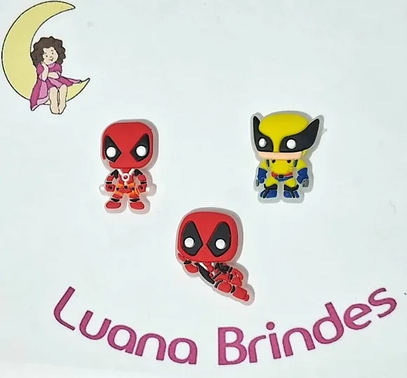 Aplique Deadpool e Wolverine Fosflorescente Pacote C/6 Peças