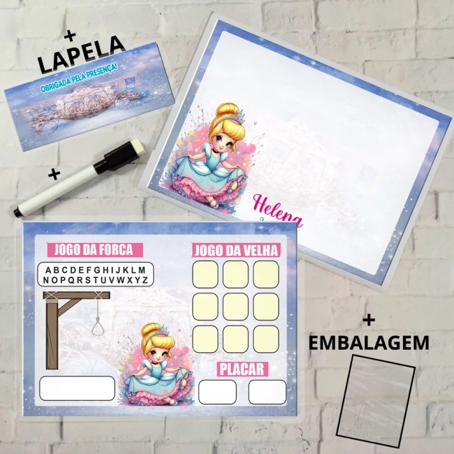 Lousa Magica Personalizada para lembrancinhas da Cinderela