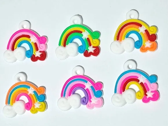 Pingente Arco-íris Emborrachado Pacote C/6 Unidades Colorido