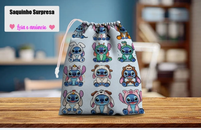 Saquinho Supresa para lembrancinhas do Stitch