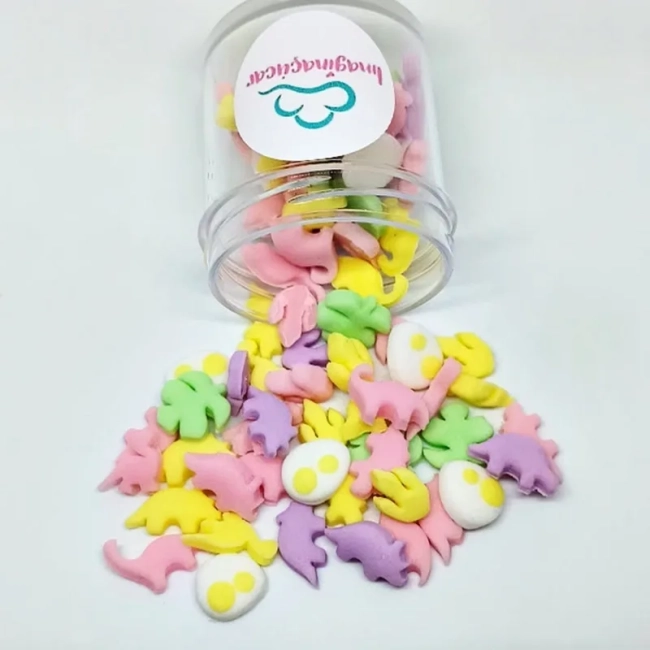 60 Mini Confeitos Dinossauros para decorar brigadeiros