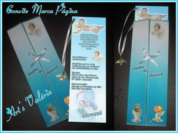Convite de Batismo Marca Página