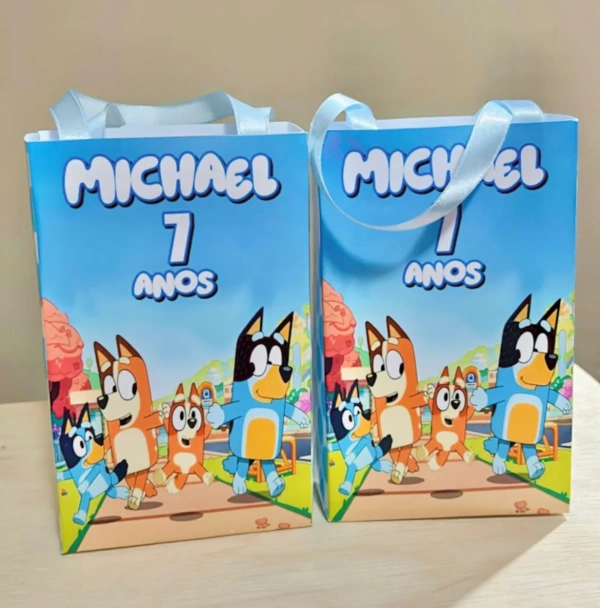 Sacolinhas Personalizada Bluey e Bingo Lembrancinhas Para Aniversário