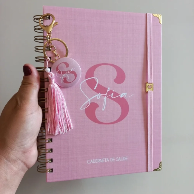 Caderneta de Vacinação Personalizada para Bebê Caderneta de Saúde Infantil Minimalista