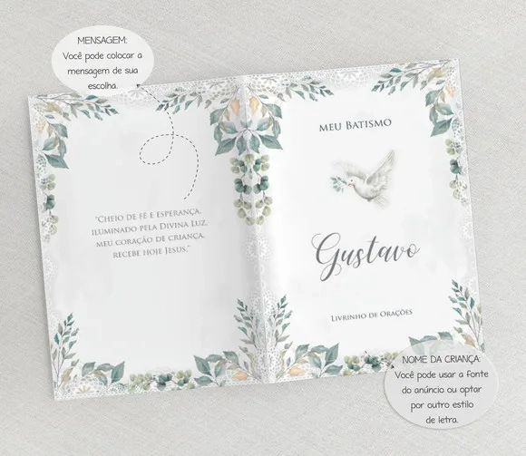 Livrinho De Orações Para Lembrança De Batizado - 10x14 Cm