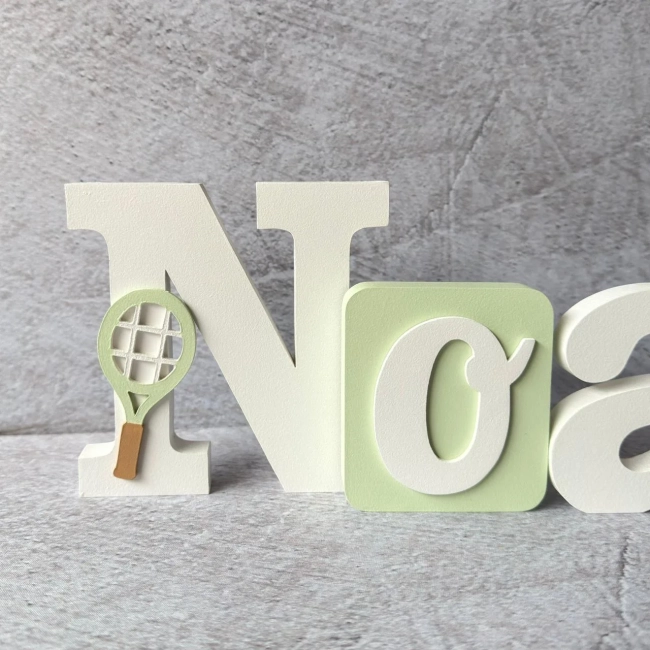 Letras Personalizadas com Raquete de Tênis – 13 cm - Blocos