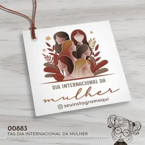 Tag Quadrada Dia Internacional da Mulher - 00883