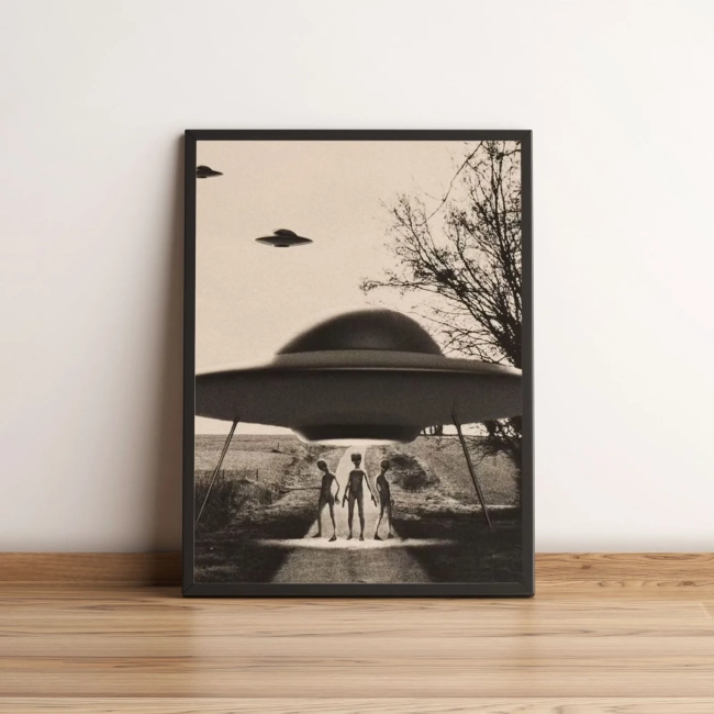 Quadro com Arte de Alienígenas e Discos Voadores 34