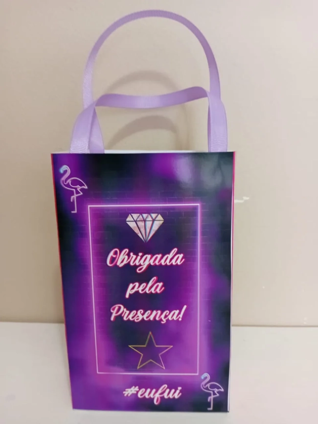 Sacolinhas Personalizadas Neon para Lembrancinhas