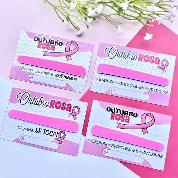 Card com Mini Lixa Outubro Rosa