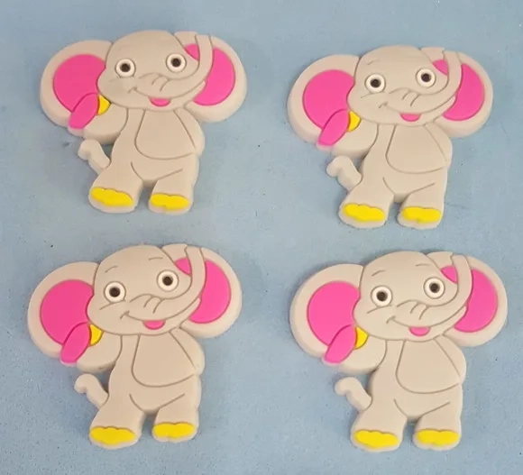 Aplique de Elefante Emborrachado - Pct com 7 Unidades
