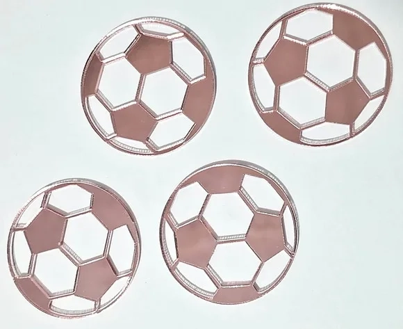 Aplique Bola de Futebol Acrílico Rose 3,5cm 10 Unidades