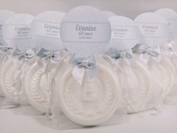 Lembrancinha 60 Anos, Sabonete Letra Inicial Personalizada