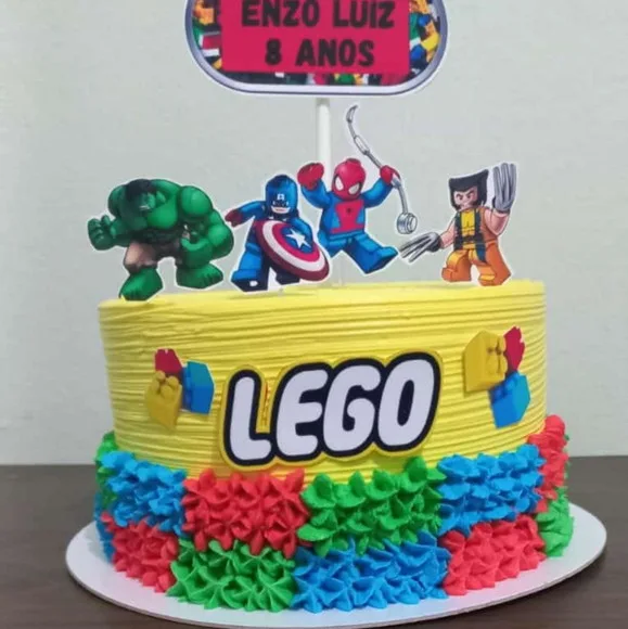 Topo de Bolo Lego