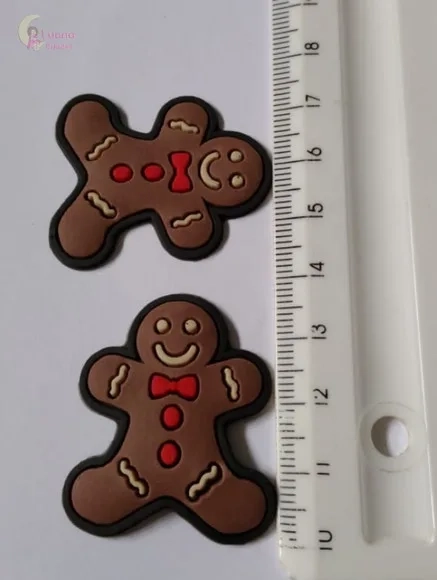 Aplique Boneco Biscoito de Natal de Borracha - Pct C/7 Unid
