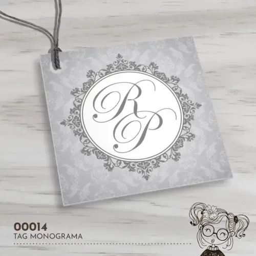 Tag Quadrada Monograma - 00014