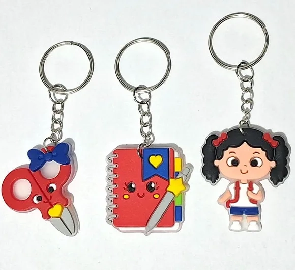 Chaveiro Escola Emborrachado Pacote C/6 Unidades Variados
