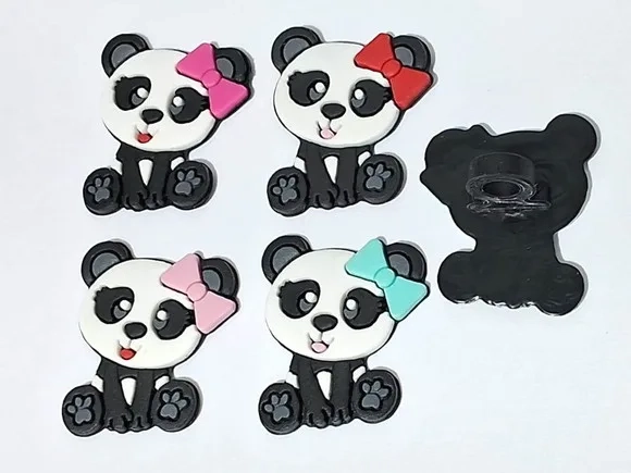 Ponteira P/lápis Panda Emborrachado Pacote com 8 Unidades