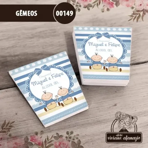 Adesivo Bisnaga Álcool Gel Gêmeos - 00149