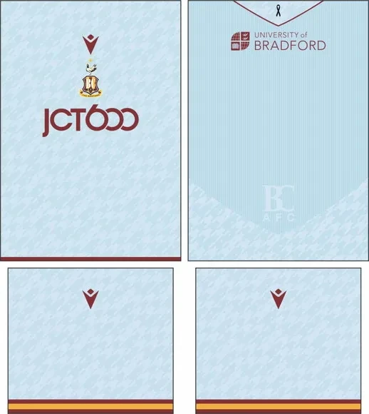 Arte Vetor Camisa Bradford City Local 2025-2026
